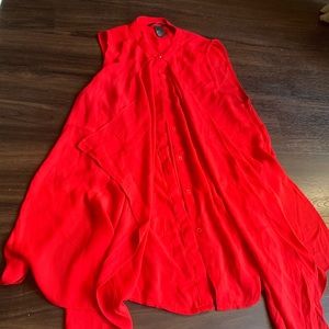 H&M Button-up Blouse (Brand New) in Red